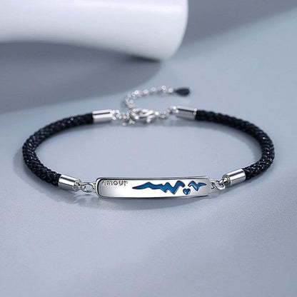 2 Pcs Alloy Couple Bracelets Bangles Adjustable Chain Wristband Temperature Chan