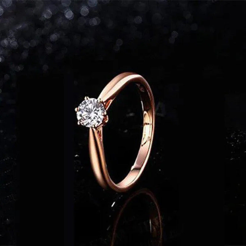 Classic Wedding Rings for Women Forever Simple Six Claws Zirconia Fashion Solita