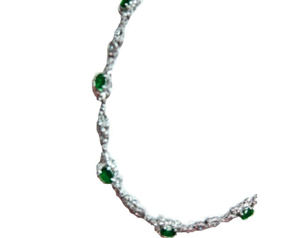 EMERALD 7 OVAL SHAPE DIAMOND ROUND BRILLIANT AND TAPERED DIAMOND