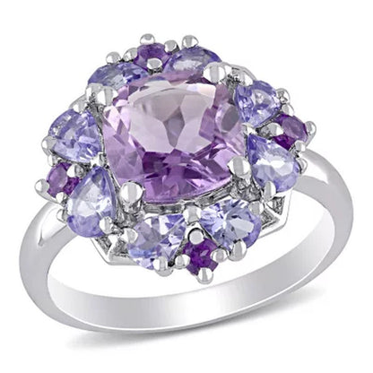 Amethyst and Tanzanite Cocktail in Sterling Silver