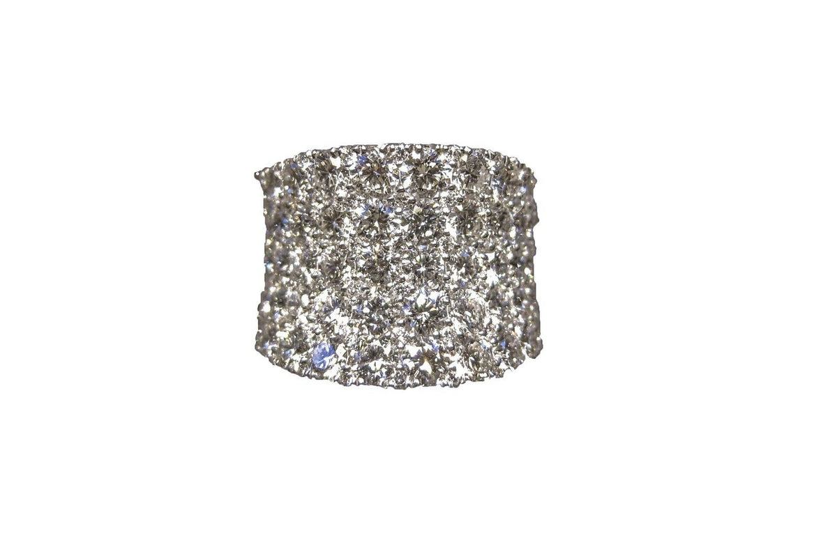 DIAMOND DOME BAND HALF WAY SET GRADUATED STYLE RING