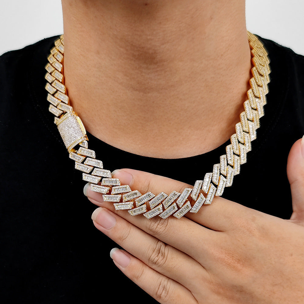 Hip Hop 18Mm Double Row Diamond Cuban Chain