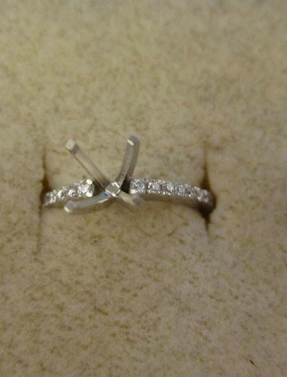 DIAMOND 4 PRONG HALF WAY SET DIAMOND FOR 4.00 MM STONE DIAMOND ENGAGEMENT