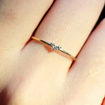 Tiny Love Heart Diamond Pieces of Exquisite Small Fresh Style Ladies Engagement