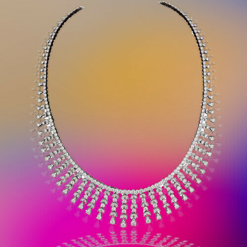 Over 20 Carat Diamond Drop Necklace  22.06 carats  18k white gold
