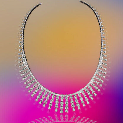 Over 20 Carat Diamond Drop Necklace  22.06 carats  18k white gold