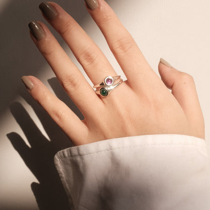 European and American All-Match Pearl Black Onyx Ring
