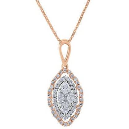 0.29 CT. T.W. Composite Diamond Marquise Shape Pendant in 14K Gold