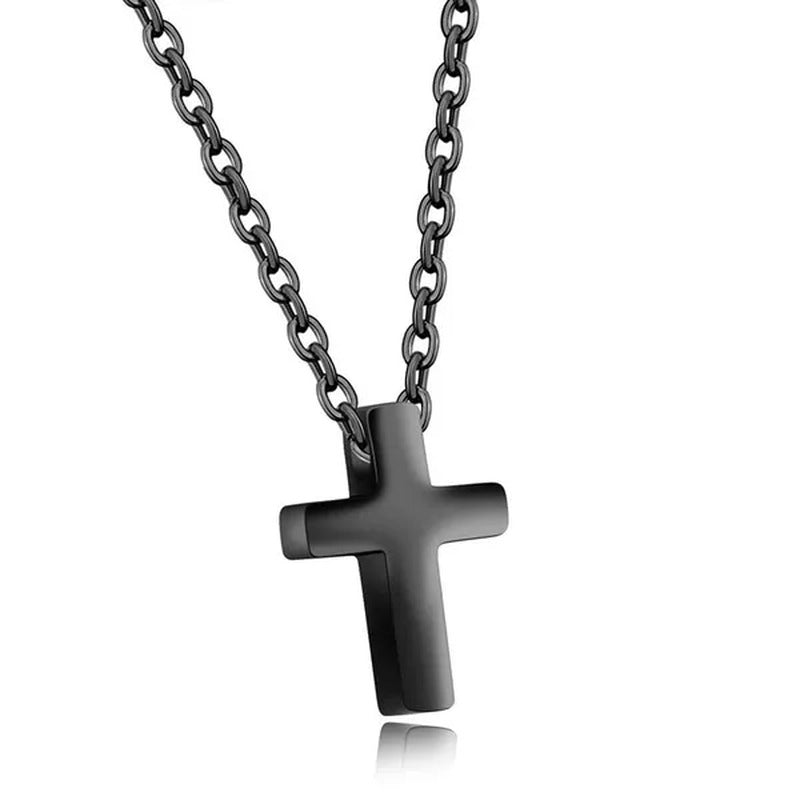 Simple Style Titanium Steel Silver / Black / Rose Gold Exquisite Tiny Cross Pend
