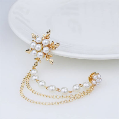CZDYUF Korean Jewelry Fashion Pearl Ice Flower Tassel Brooch Korean Version Cors