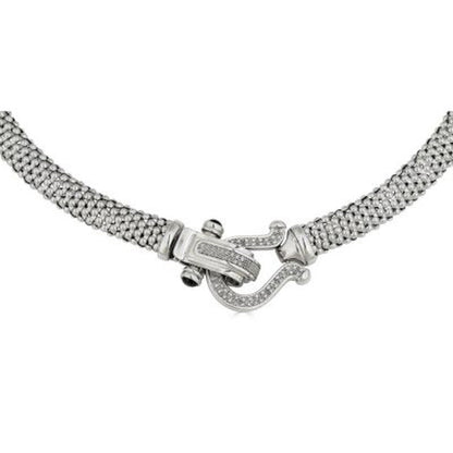 0.35 CT. T.W. Diamond Horseshoe Necklace in Italian Sterling Silver