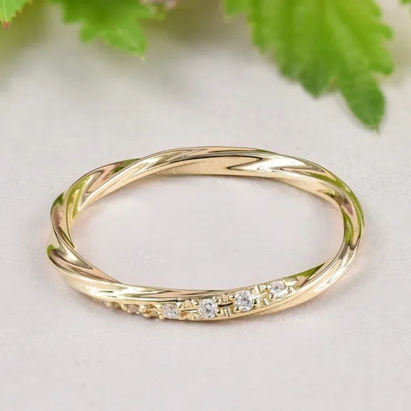 Fashion Jewelry for Women Gold Color Wedding Ring Female Engagement Party Gift Z
