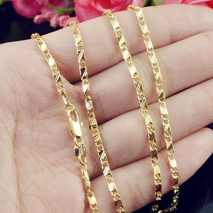 New Fashion Luxury Exquisite Men and Women Fashion Solid Chain Necklace 2Mm Wide