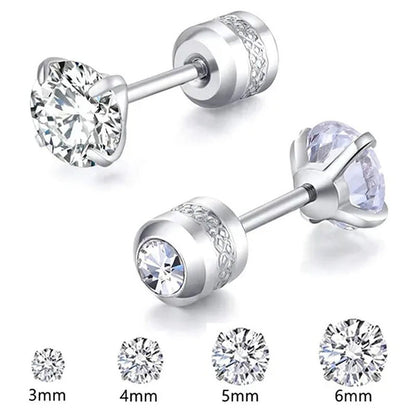 Exquisite Fashion 2-6Mm Diamond Earrings Set Earrings Double round Cubic Diamond