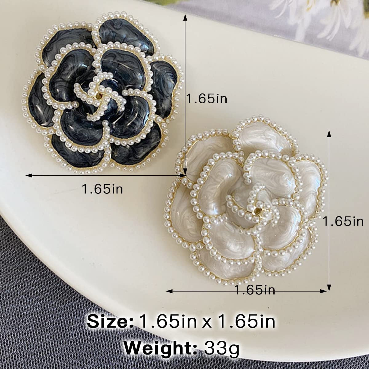 2 Pieces Flower Brooch Pin Petal Elegant Exquisite Art Brooch for Women Wedding
