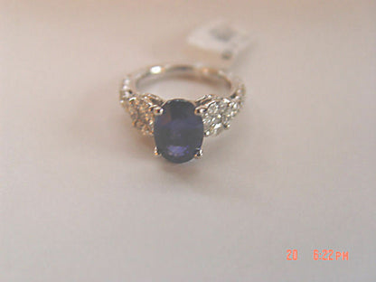 BLUE SAPPHIRE OVAL SHAPE RE-SIZEABLE DIAMOND MARQUISE