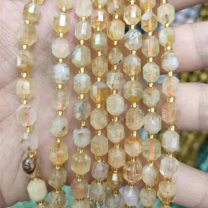 8Mm Faceted Natural Blue Apatite Morganite Tiger Eye Citrine Strawberry Sunstone