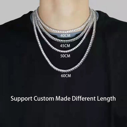 3/3.5/4/5Mm 100% All Moissanite Necklace for Women Men Sparkling Lab Diamond