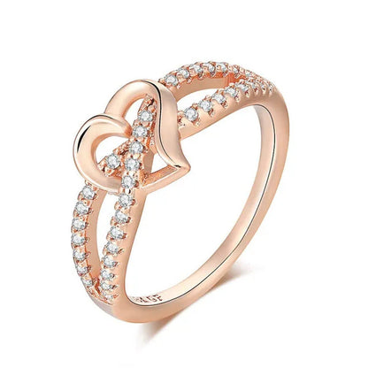 New Infinity Heart Cross Ring Promise Ring Forever Diamond Ring Heart Ring Silve