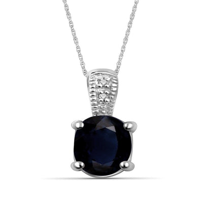 1.07 Carat T.G.W. Sapphire Gemstone and Diamond Accent Pendant