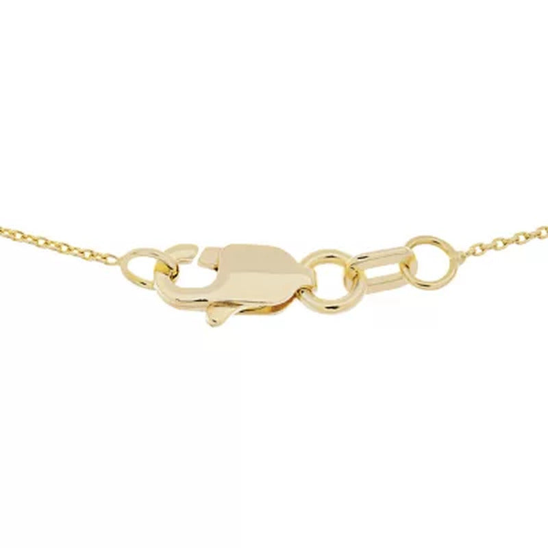 0.10 CT. T.W. Moon Double Horn Pendant Necklace in 14K Yellow Gold