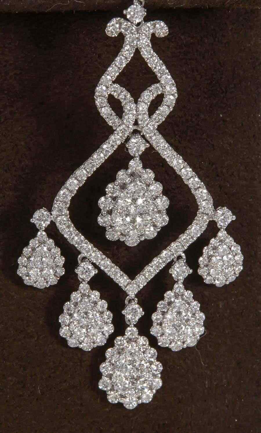 Diamond Gold Chandelier Earrings