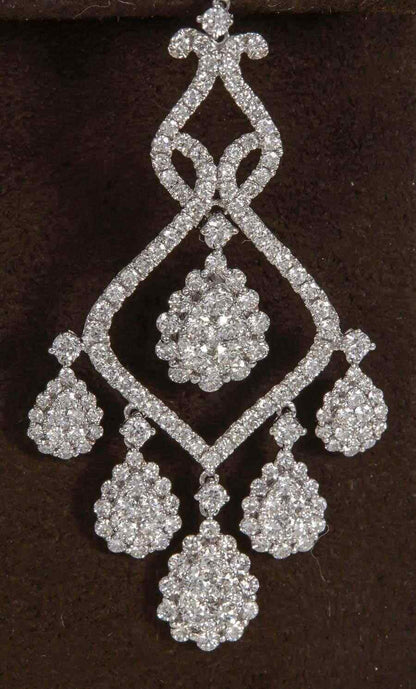 Diamond Gold Chandelier Earrings