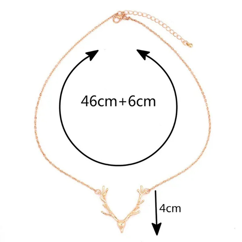 Tiny Cute Deer Horn Necklace Simple Elegant Horn Statement Necklace Antler Penda