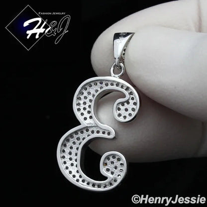 MEN 925 STERLING SILVER LAB DIAMOND ICED BLING NUMBER "0" to "9" PENDANT*SP179