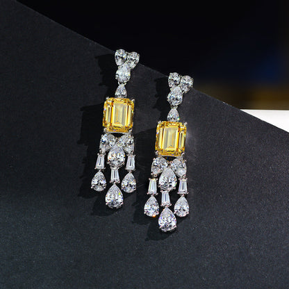 Vintage Geometric Diamond Women'S Earrings