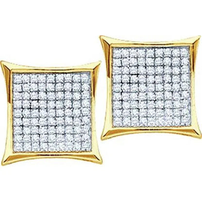 0.10Ctw Diamond Ladies Micro Pave Earrings - 10KYG