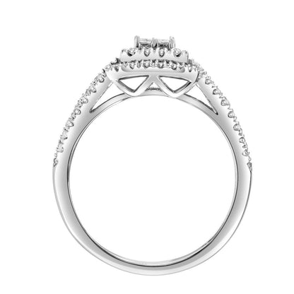 3/8Ctw 10KT White Gold Emerald-Shape Genuine Certified Diamond Limited Edition R