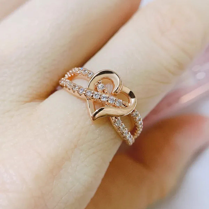 New Infinity Heart Cross Ring Promise Ring Forever Diamond Ring Heart Ring Silve