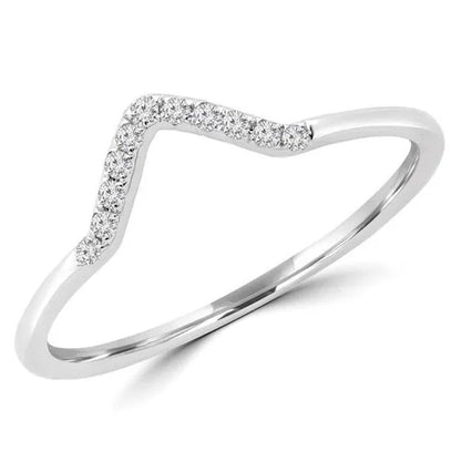 Majesty Diamonds MDR190101-6.75 0.1 CTW round Diamond V Shape Semi-Eternity Wedd