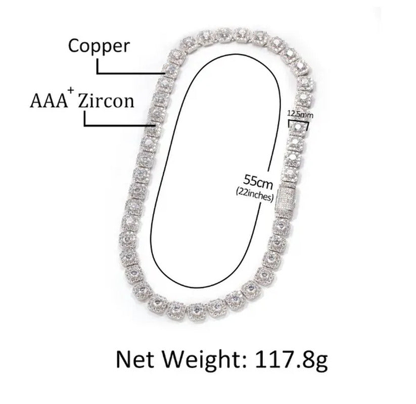Hip-Hop Copper Inlaid Zircon Crystal Sugar Necklace Hipster Personality Pink Yel