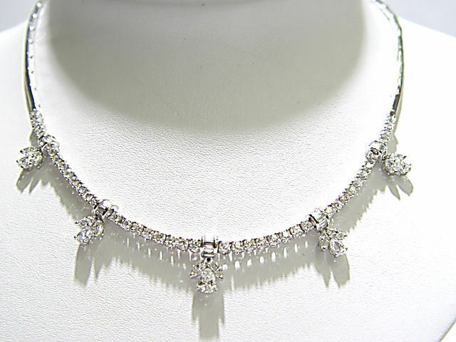 DIAMOND 40 ROUND BR 10 MARQUISE 5 PEAR 25 BAGUETTE SHAPE DIAMOND NECKLACE