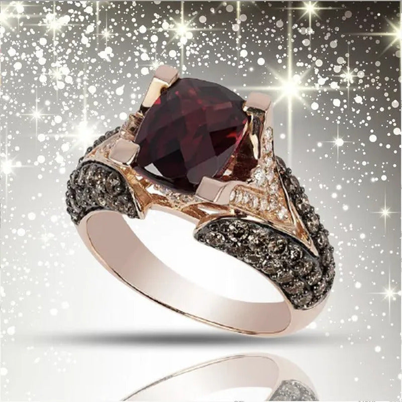 Retro Luxury Natural Red Stone Handmade Crown Ring Women'S Silver Colors Ring Pr
