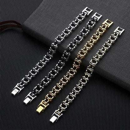 Stainless Steel Biker Mens Bracelet Link Chain Motorcycle Bike Bicycle Chain Bra