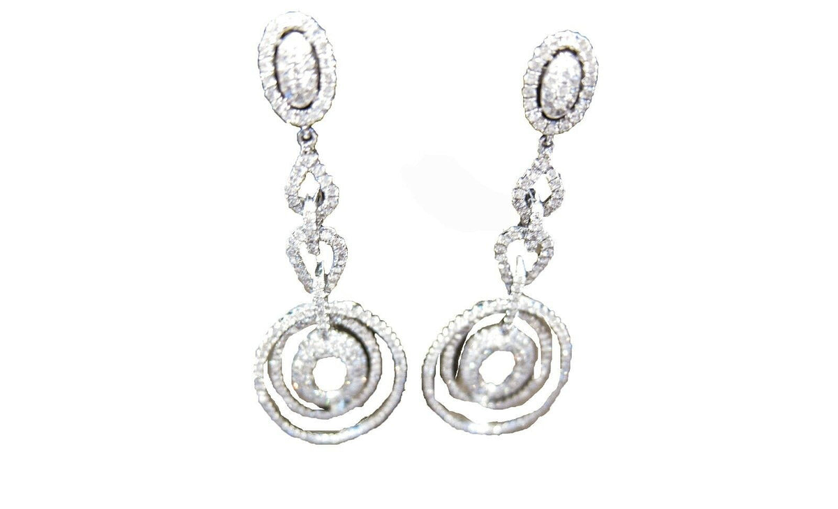 DIAMOND DANGLE EARRING PAVE STYLE EARRING DIAMOND HUGGIE DIAMOND EARRING