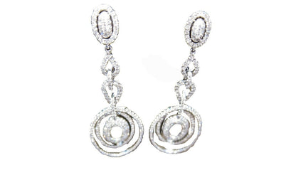 DIAMOND DANGLE EARRING PAVE STYLE EARRING DIAMOND HUGGIE DIAMOND EARRING