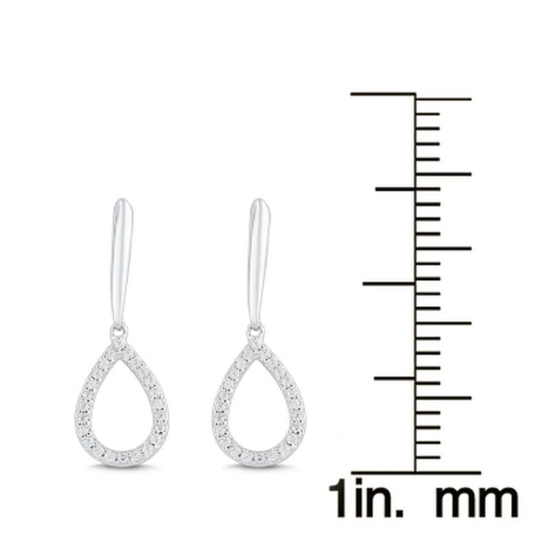 0.20 CT. T.W. Diamond Teardrop Dangle Earrings in 14K White Gold