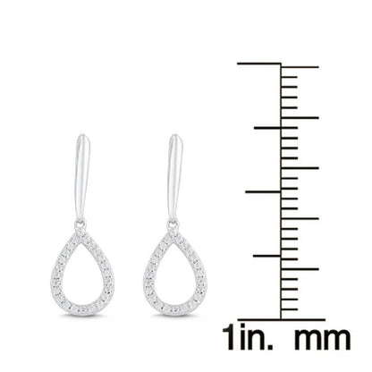 0.20 CT. T.W. Diamond Teardrop Dangle Earrings in 14K White Gold