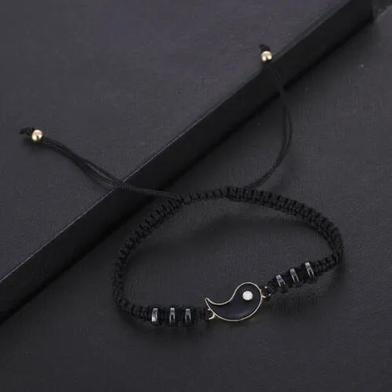 2022 New Best Friend Bracelet 2 Matching Yin Yang Adjustable Rope Bracelet Neckl