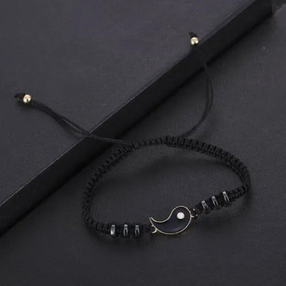 2022 New Best Friend Bracelet 2 Matching Yin Yang Adjustable Rope Bracelet Neckl