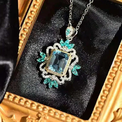 The Jewelry Imitation Natural Topaz Necklace Inlaid with High Carbon Diamond Pen