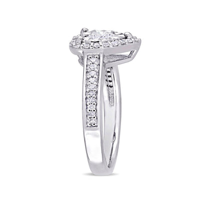 1/3 Carat T.W. Diamond Sterling Silver Heart Halo Engagement Ring