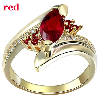 Size 6-10 Jewelry Woman'S Blue Sapphire 18K Yellow Gold Plated Ring Gift ( Choic