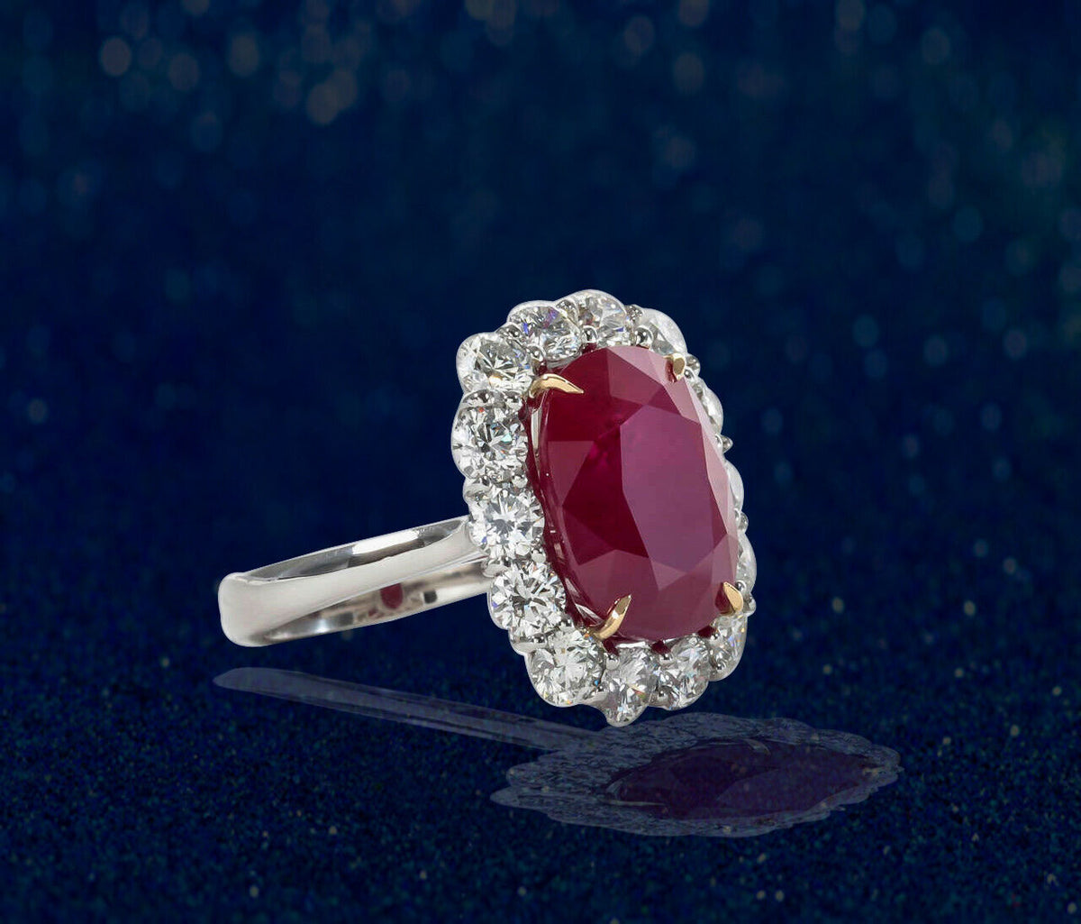 GRS CERTIFIED RUBY CUSHION SHAPE 13.80 LENGTH X11.30 WIDTH X7.05MM DEPTH DIAMOND