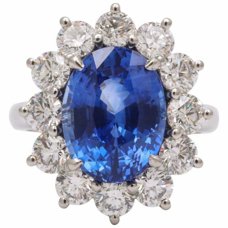 Ceylon Blue Sapphire and Diamond Ring