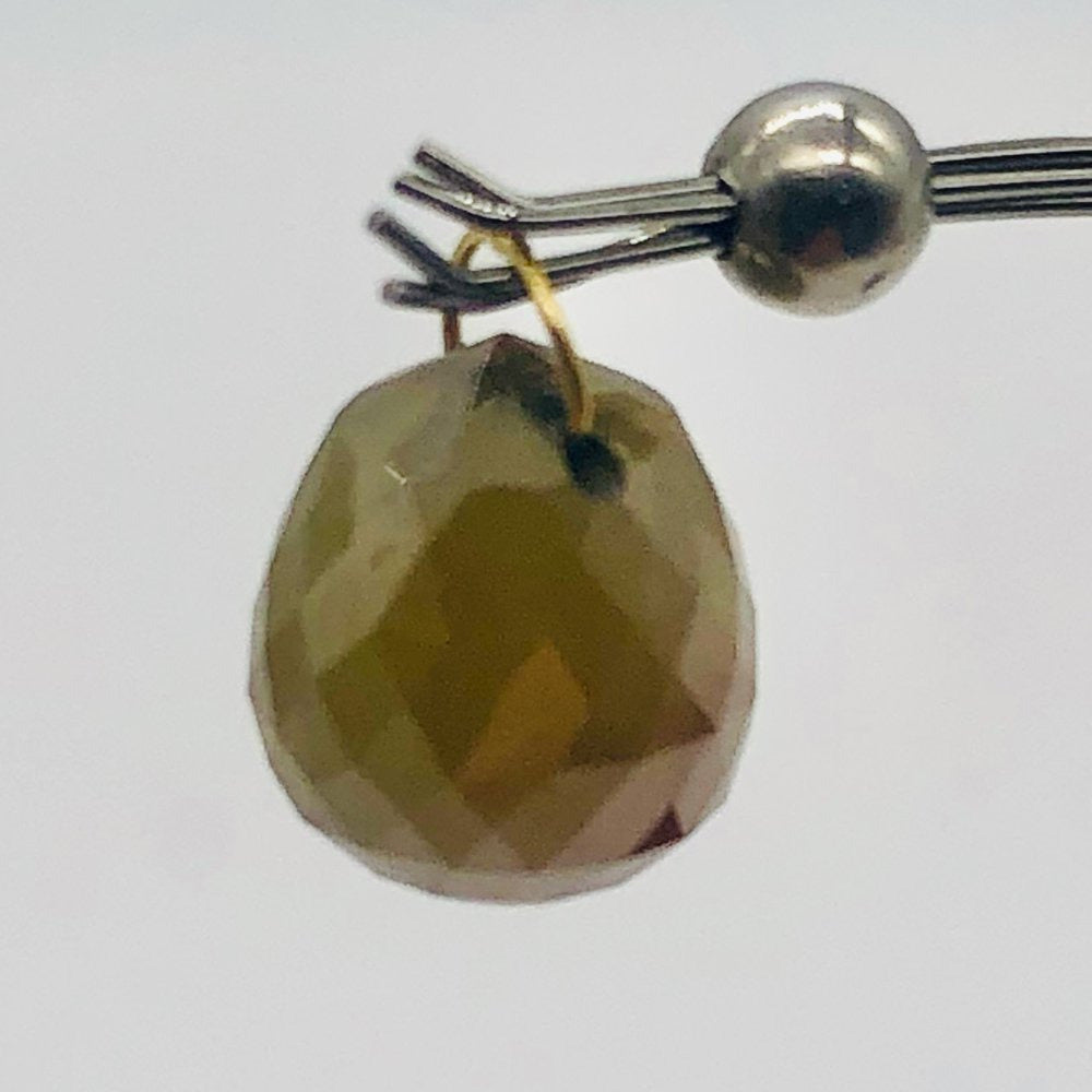 3.43Cts Bi-Color Diamond Briolette 18K Pendant | 8X7Mm |
